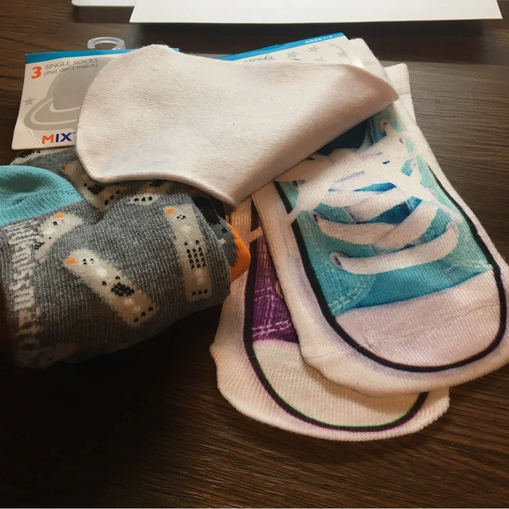 Lil miss matched single socks for ages 1-3
